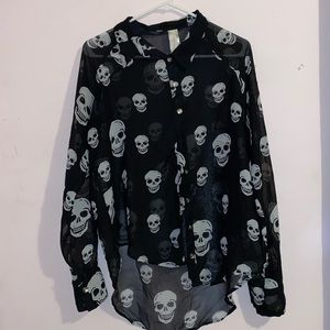 skull sheer blouse